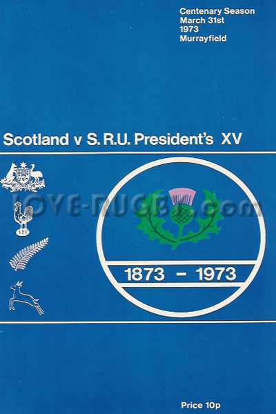 Scotland Presidents XV SRU 1973 memorabilia